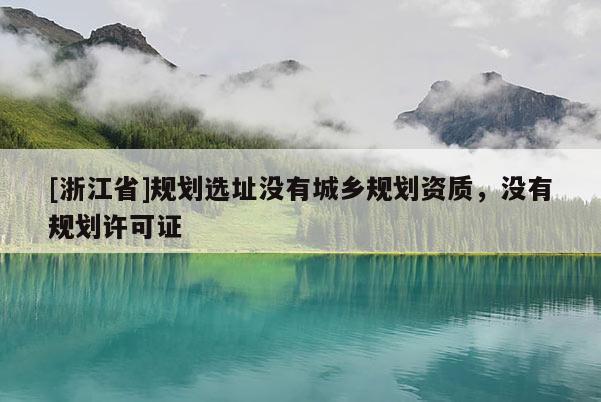 [浙江省]规划选址没有城乡规划资质，没有规划许可证